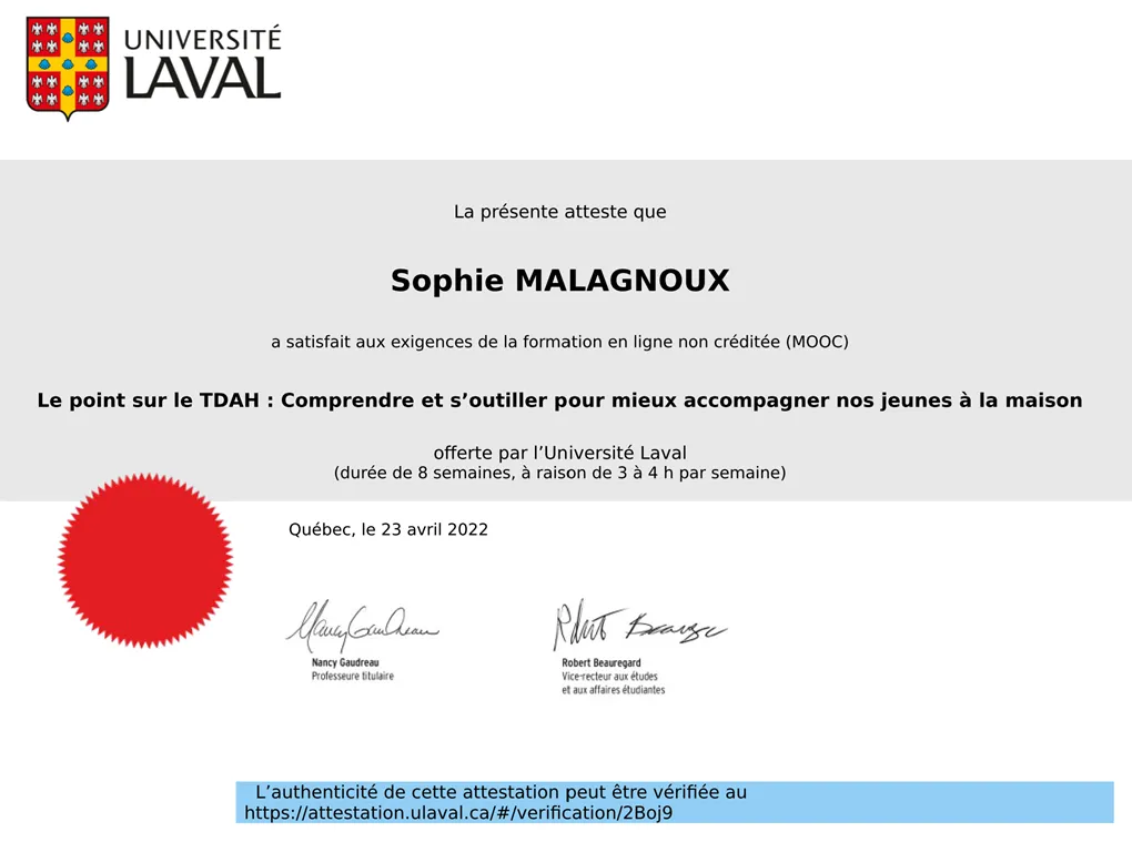 Mon attestation de réussite : le point sur le TDAH